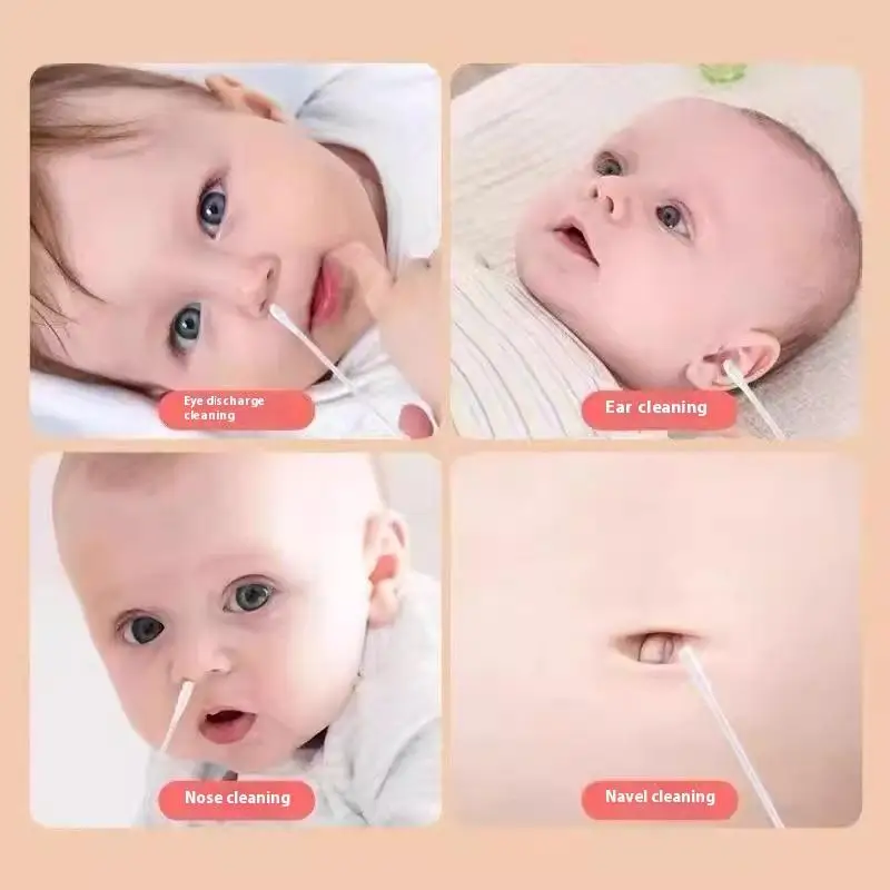 100/200 Uds. Agente fluorescente multiusos de doble cabezal tampones de limpieza gratis bastoncillos de algodón suministros de lactancia para bebés hisopo de algodón para bebés