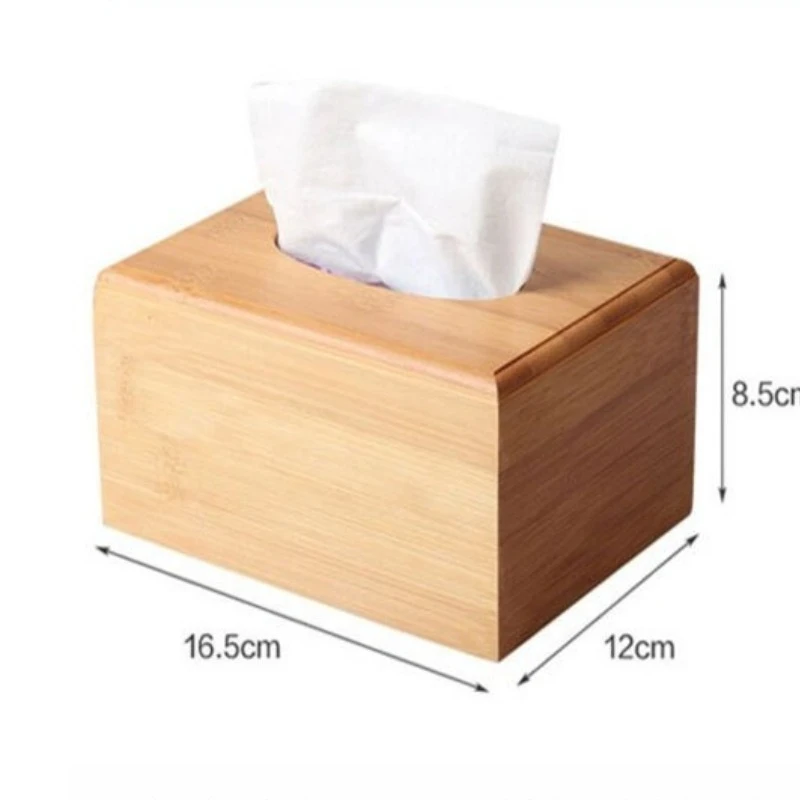 Tissue Box Napkin Holder Case Paper Box Container Bamboo Cover Solid Wood Hotel Storage Box Home Table Decoration