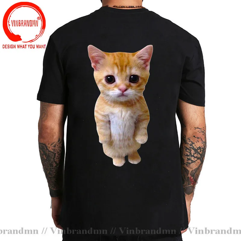 Funny El Gato Meme Sad Crying Cat Munchkin Kitty 3D Print T-Shirt Kawaii Cat Harajuku T Shirt Men Casual Fashion Hip Hop Clothes