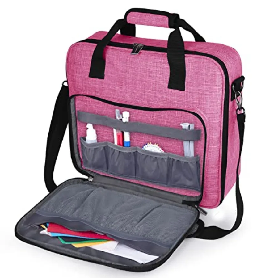 

Cross Stitch and Embroidery Organizer Bag - Large Portable Project Storage with 3 Compartments Travel Friendly Carrying Case fo