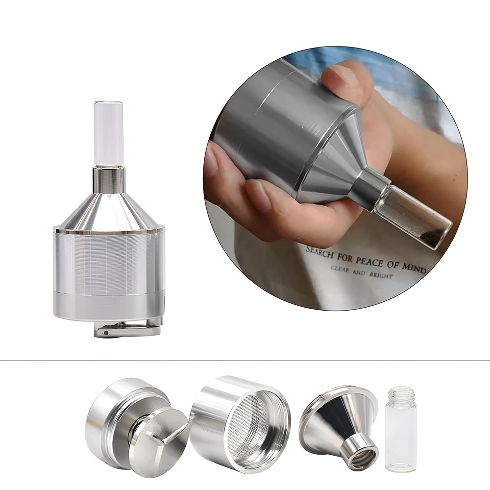 

Metal Powder Grinder 44mm Hand Crank Spice Mill Funnel Food Grinders Container Kitchen Tools