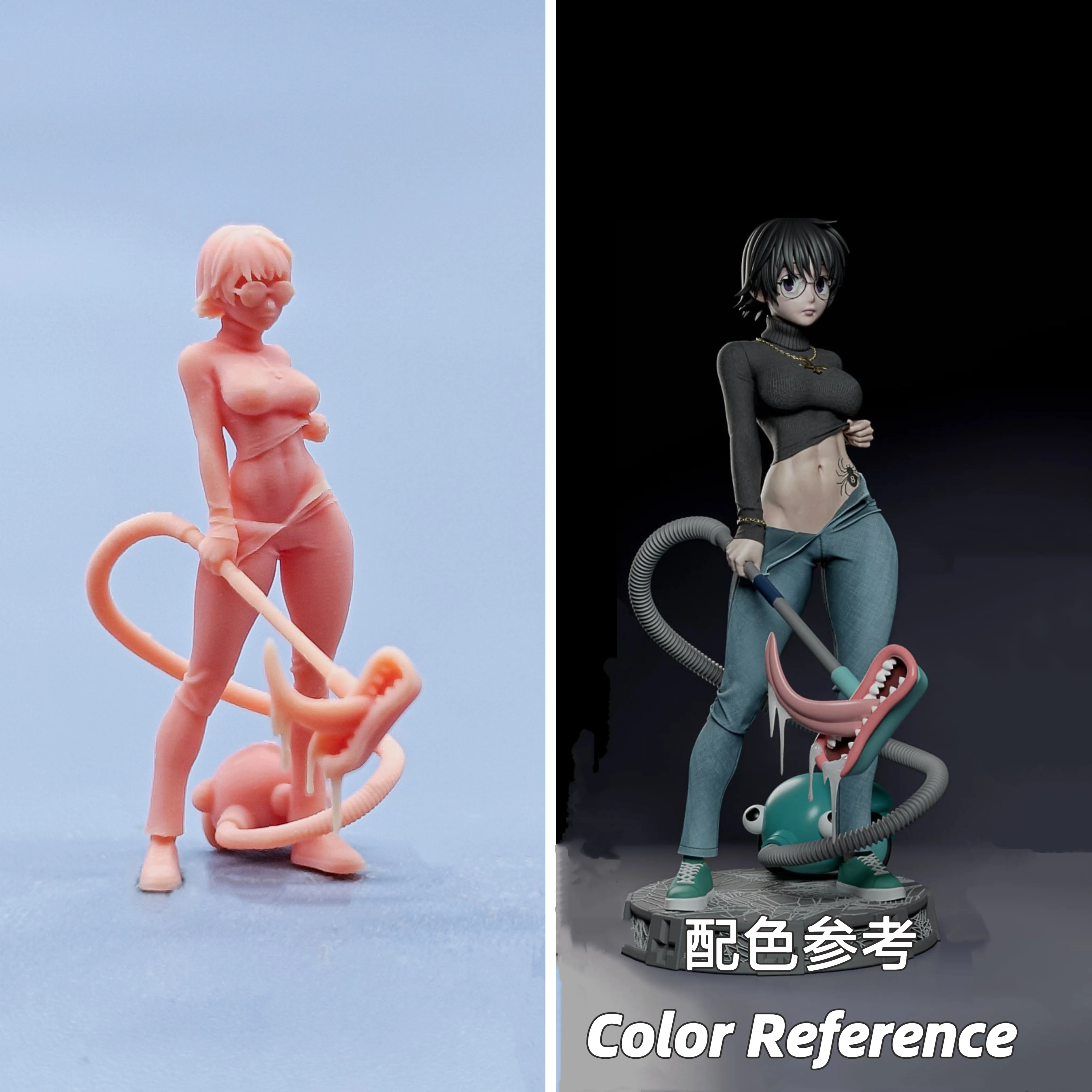 1/64 Figuren, Maßstabsmodell, Kunstharz, Full Time Hunter Shizuku, ungefärbte Miniaturen, Diorama, handbemalt, D626