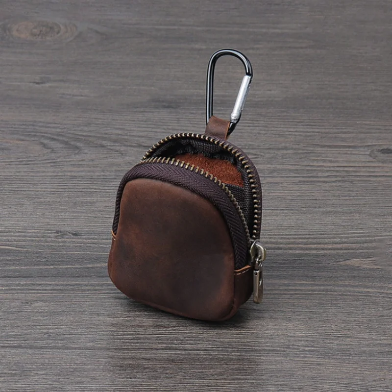 2026 New Luxury Retro Genuine Leather Key Coin Purse, Full Grain Cowhide, Unisex Multifunctional Card Holder Business Commute