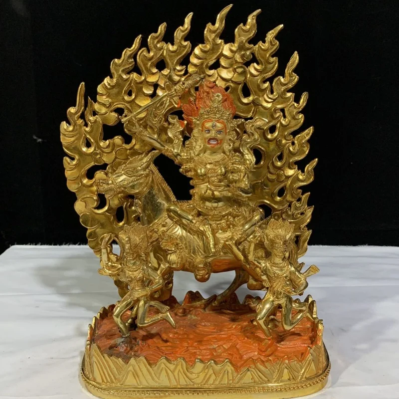 

33cm Palden Lhamo Copper Gilt Buddha Statue 33.33cm Home Ornaments Tibetan Secrets Buddha Table Worship Statue Direct Sales