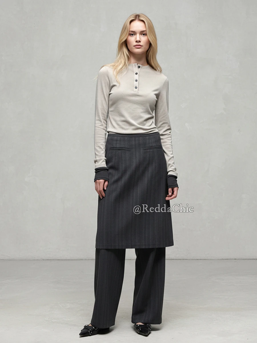 REDDACHiC مريح القطن مقلمة السراويل للمرأة عالية الارتفاع Bootcut كلينفيت تنّورة ملفوفة بنطلون مكتب العمل ملابس رسمية غير رسمية