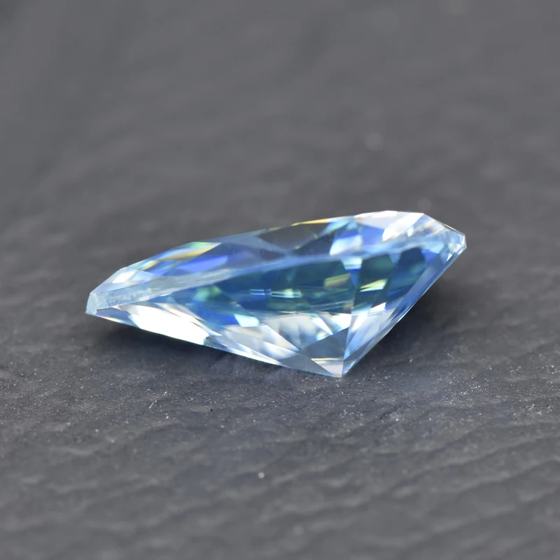 Moissanite Stone Pear Cut Ice Blue Color Lab Grown Diamond for Diy Jewelry Making Pass Diamond Tester with GRA Certificate
