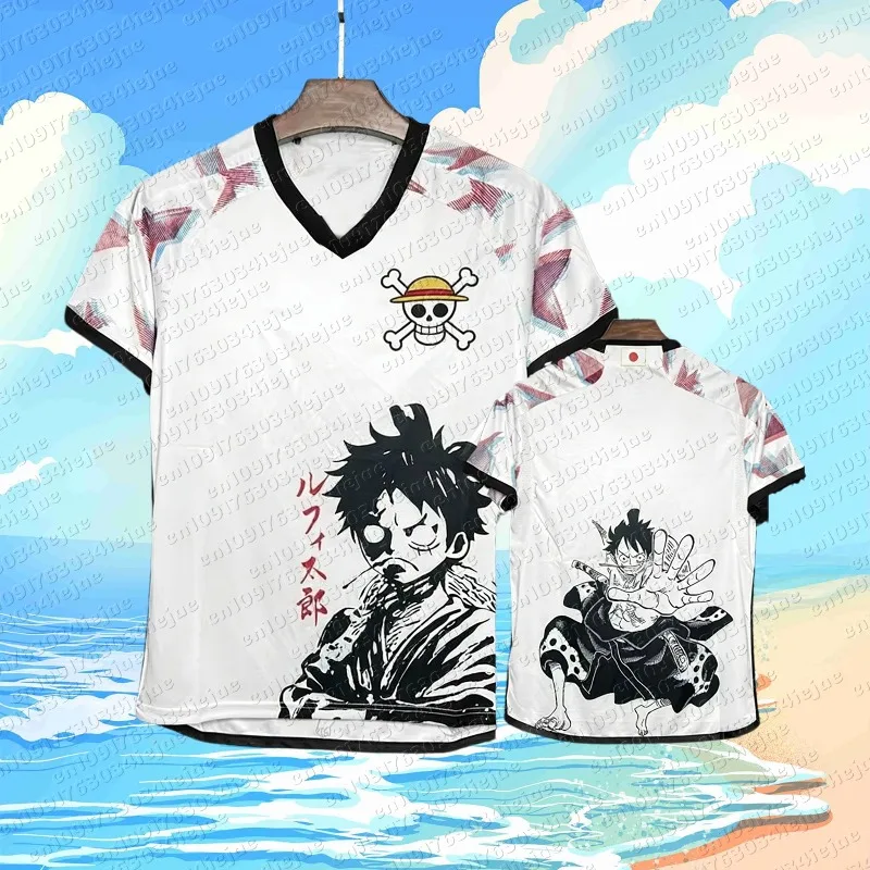 

2026 One Piece Luffy Football Jersey T-shirt Kids Football Special Jersey Men's/Women's Quick-Drying Breathable Sweatshirt