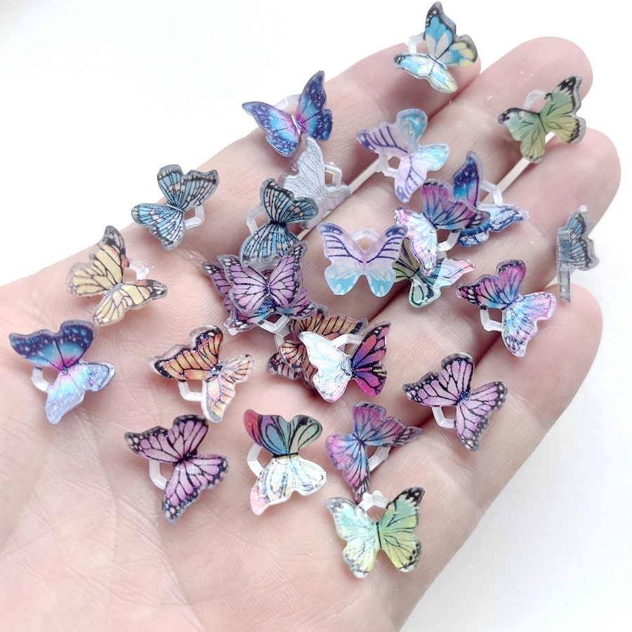 Mix Charm kwiat motyl Rhinestone diy biżuteria kolczyki dekoracyjne bransoletka akcesoria motyl