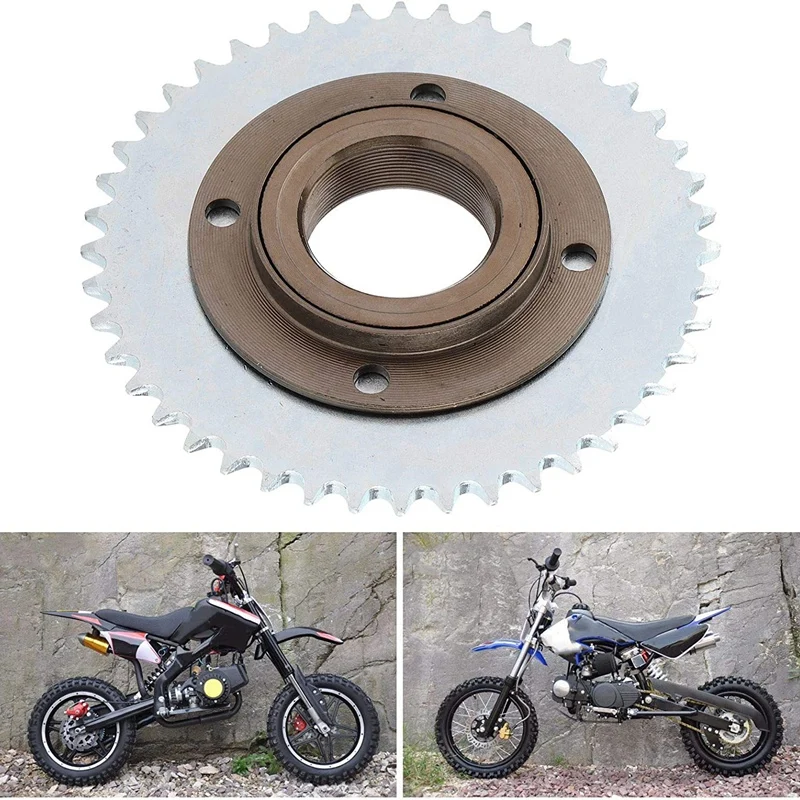 78Mm OD 4 Hole Toothless Flywheel + T8F 44T 54Mm Rear Chain Sprocket Fits For 43Cc 49Cc Mini Pocket Gas Scooter ATV