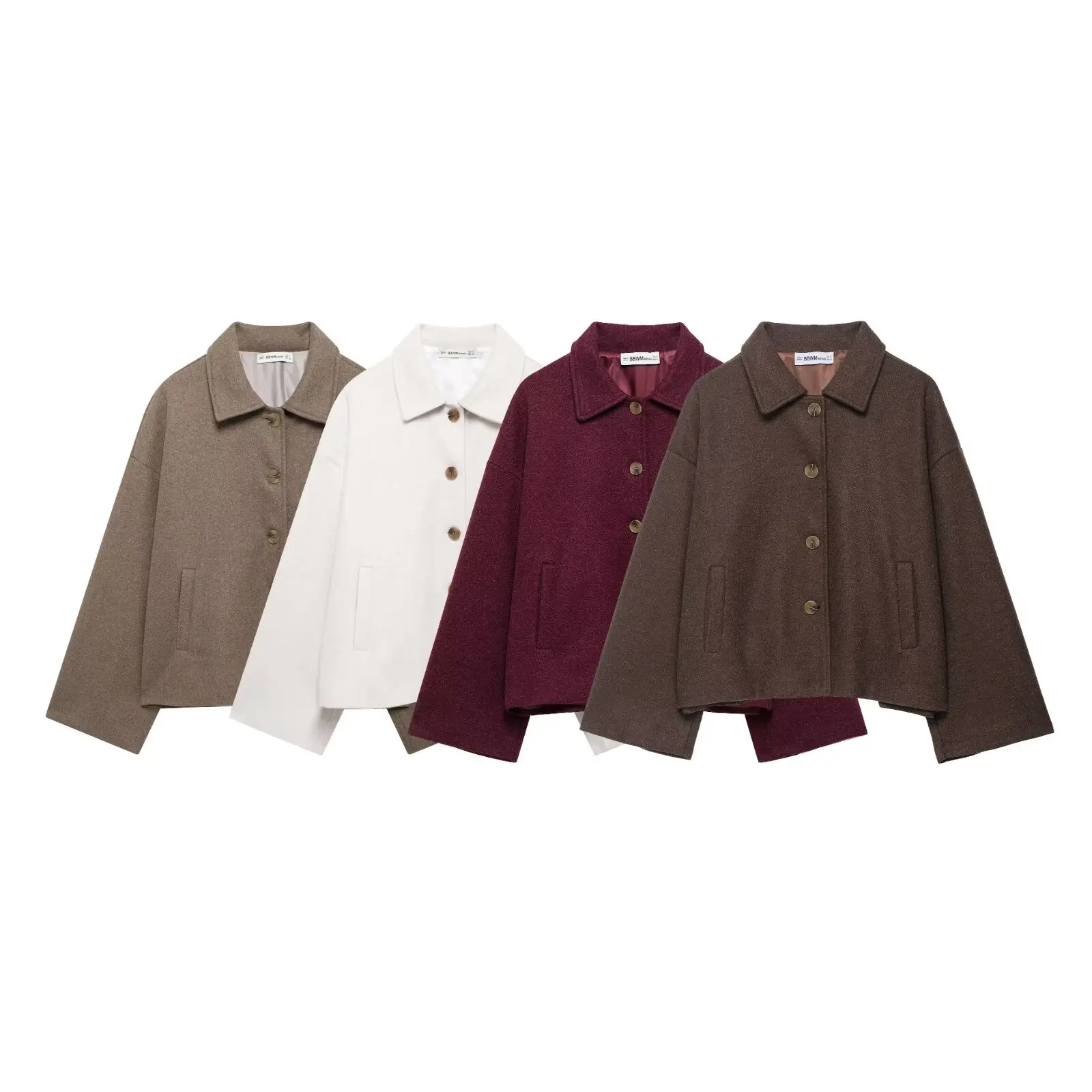 

Casual Solid Single Breasted Jacket Women Chic Lapel Long Sleeve Pocket Loose Coats Autumn High Street Overcoat New