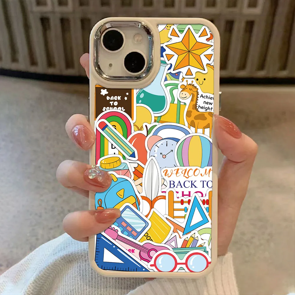 8枚のクリエイティブな新学期シーズン報酬ステッカー、アカウントデコレーション、DIY電話ケース、ウォーターカップ、防水ステッカー