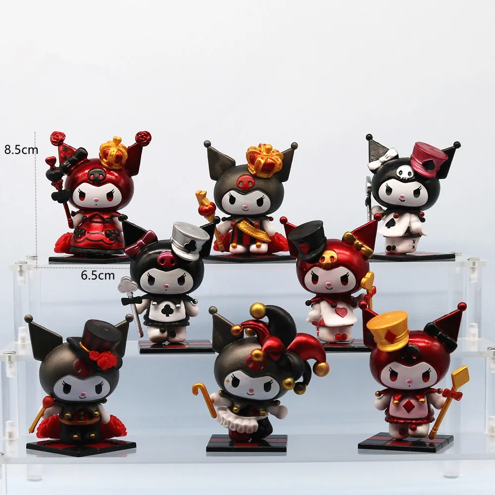 8ชิ้น/ล็อตการ์ตูนอะนิเมะSanrioโป๊กเกอร์Kingdom My Melody Kuromi Action Figureรูปปั้นคอลเลกชันตกแต่งบ้านของเล่นเด็กของขวัญ