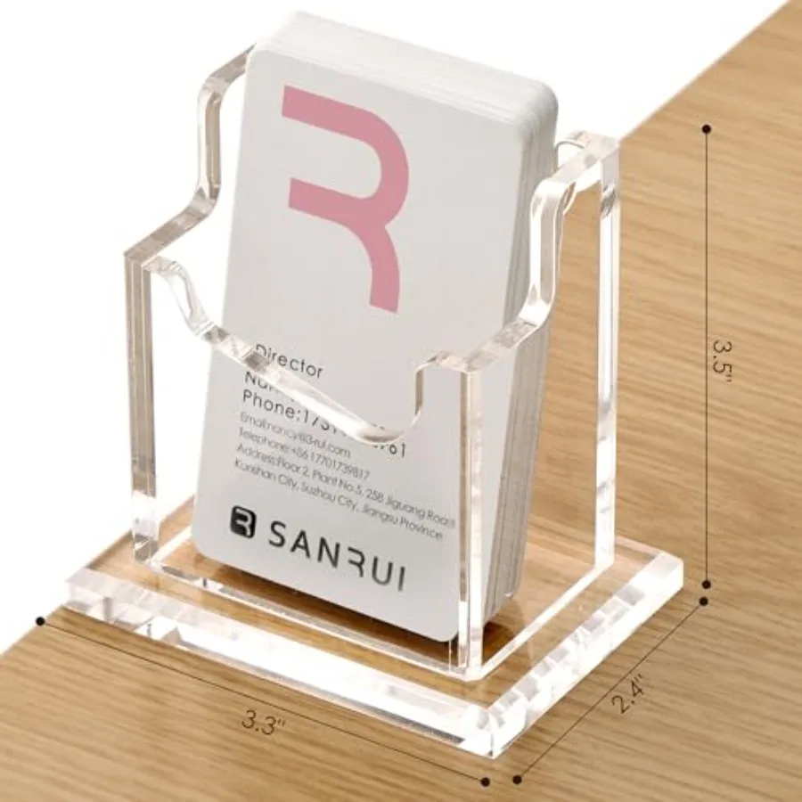 Business Card Holder for Desk Clear Acrylic Business Card Display Stand s Holds 50-0 Cards