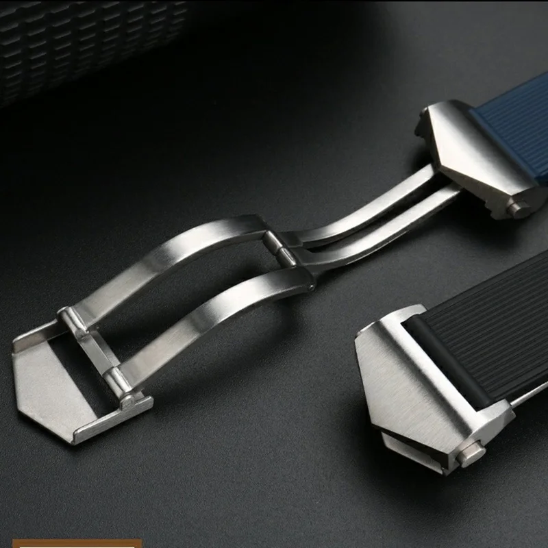 حزام ساعة من مطاط السيليكون الناعم مقاس 22 مم لـ Tag Heuer Carrera/Aquaracer 300 (Fit WAY201A WAY211C) - حزام بديل متين