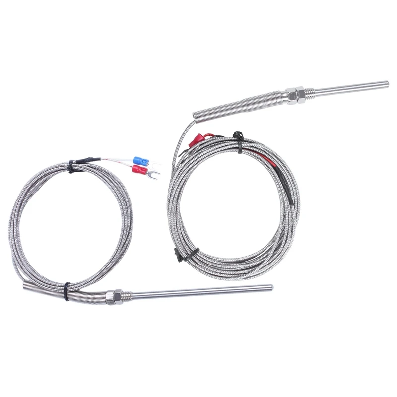 K Type 0-800 Graden Celsius Thermokoppel Sonde Sensoren 2M 6,5ft & 50X5Mm Kabel 9.8ft 3 Meter
