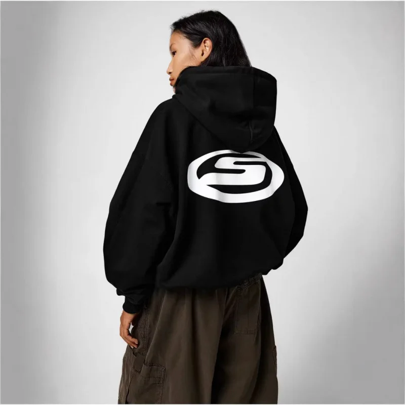 アメリカンスタイルフリースレターフーディー女性秋冬ユニークなマッチングカップルトップスカジュアルトレンディな衣服超スタイリッシュ