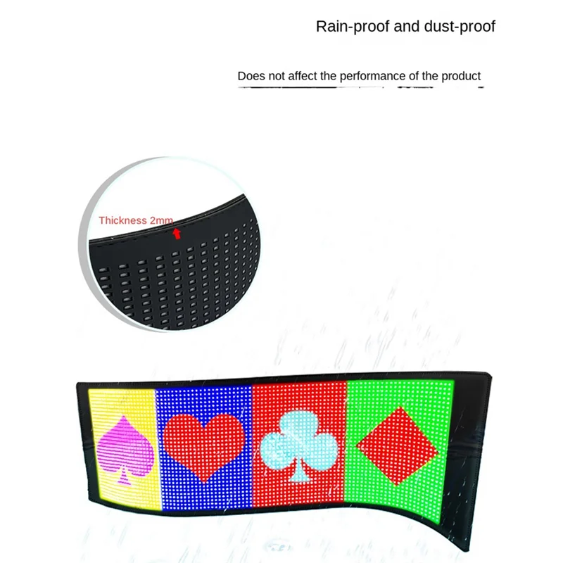 

OFSS-Car LED Screen Signage Flexible Display Scrolling Information Advertising Light Board Rear Window Animation Panel,B Parts