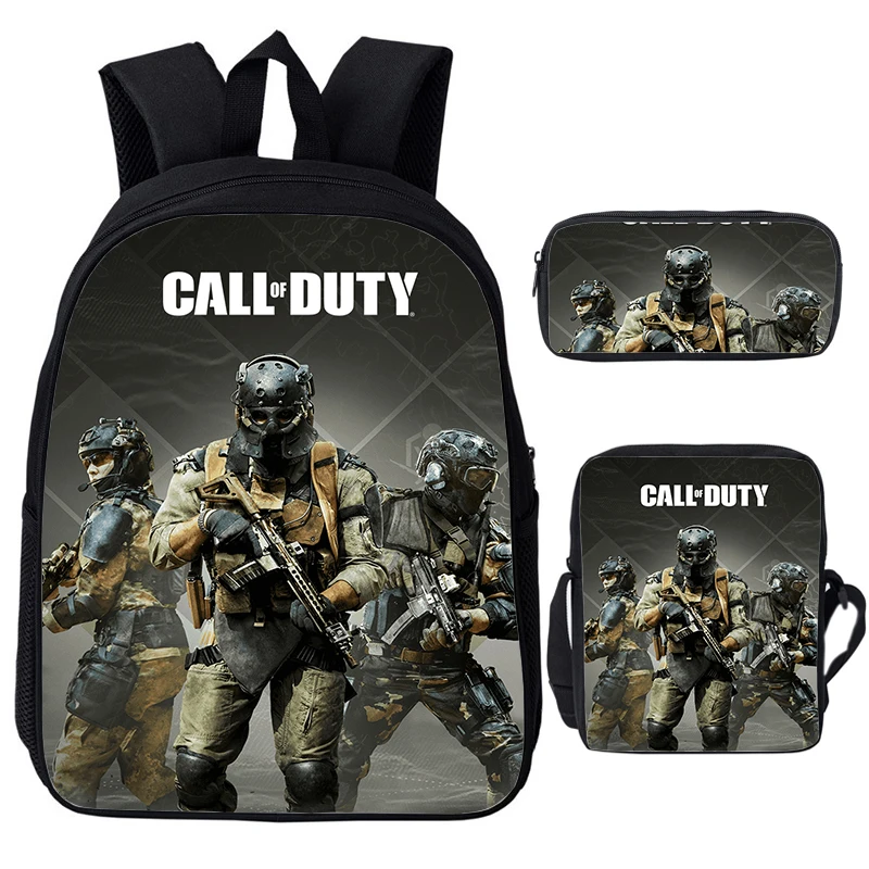 Game Call Of Duty Warzone Backpack 3pcs Set School Bags Shoulder Bag Pen Bag Boys Girls Softback Backpacks Laptop Bookbag Gift