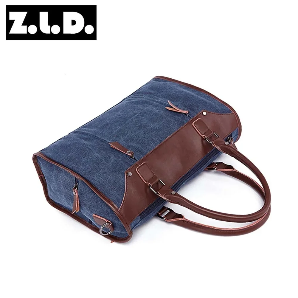 Bolso de mano multifuncional para hombre y mujer, bolsa de hombro informal + PU, gran capacidad, equipaje de empalme de lona, bolsas de viaje