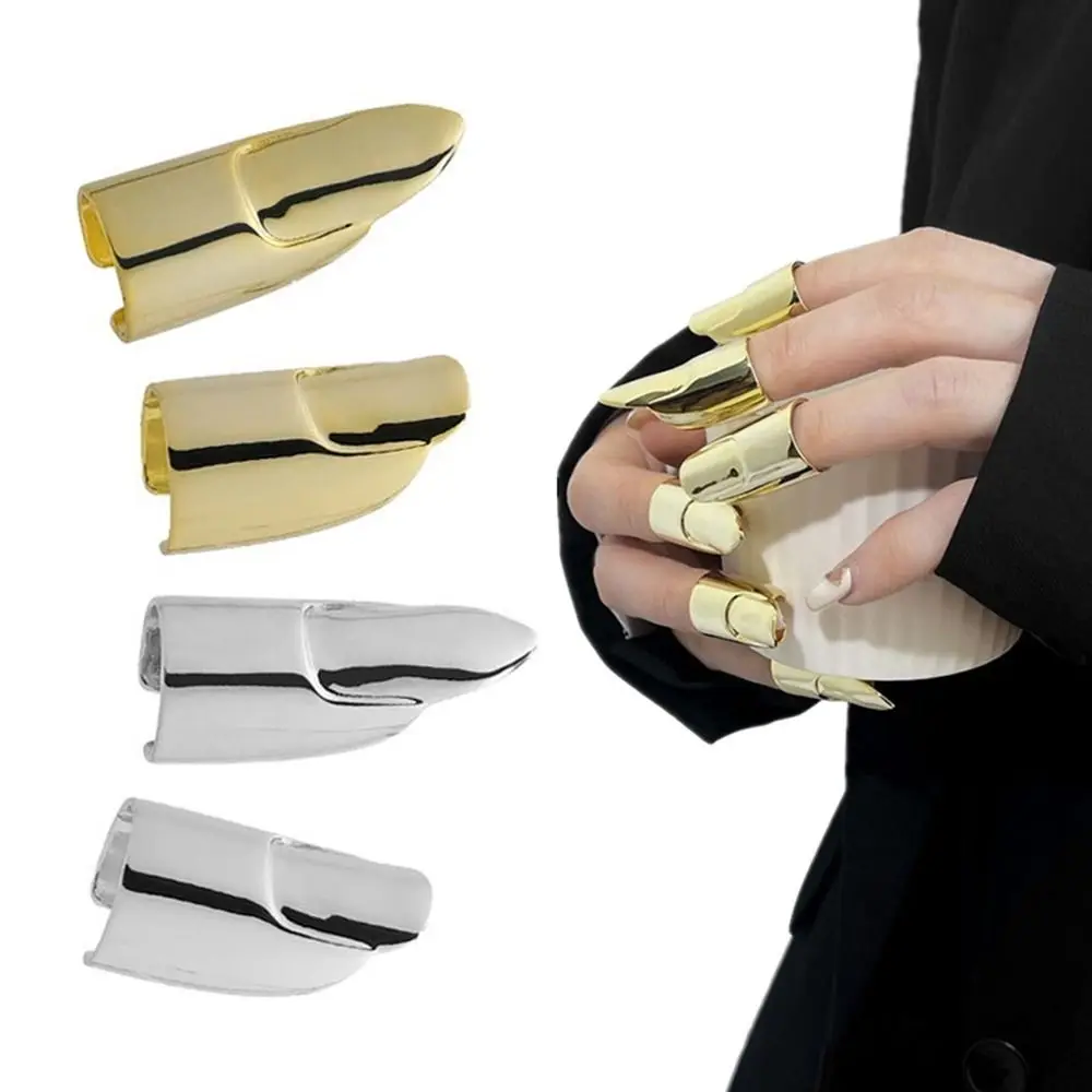 New Metal Nail Cover Ring Cosplay Hip Hop Finger Ring Party Jewelry Punk Armor Cover Women men