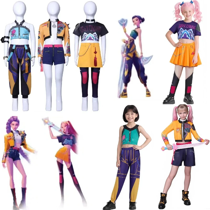 

Anime Kpop Demon Hunter K-POP Star Rumi Mira Zoey Huntrix Cosplay Costumes Korean Wave Cosplay Children's Performance Costume