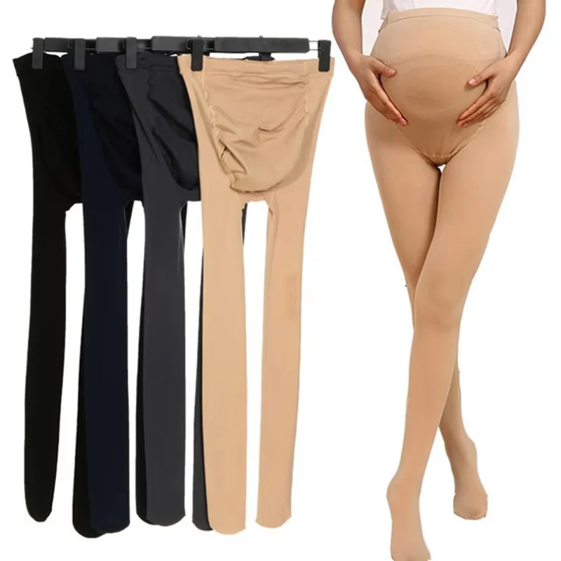 2024 Emotion Moms Stockings 120D Pregnant Hosiery Thin Plus Size Tights Fertilizer to Increase Crotch Pantyhose Anti-off Silk