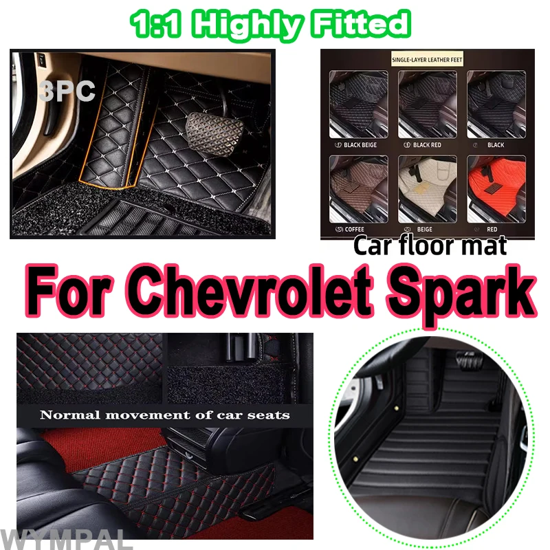 

Luxury Car Floor Mats For Chevrolet Holden Spark M400 2016~2019 Leather Mat Non-slip Anti-dirt Pad Leather Mat Car Carpets