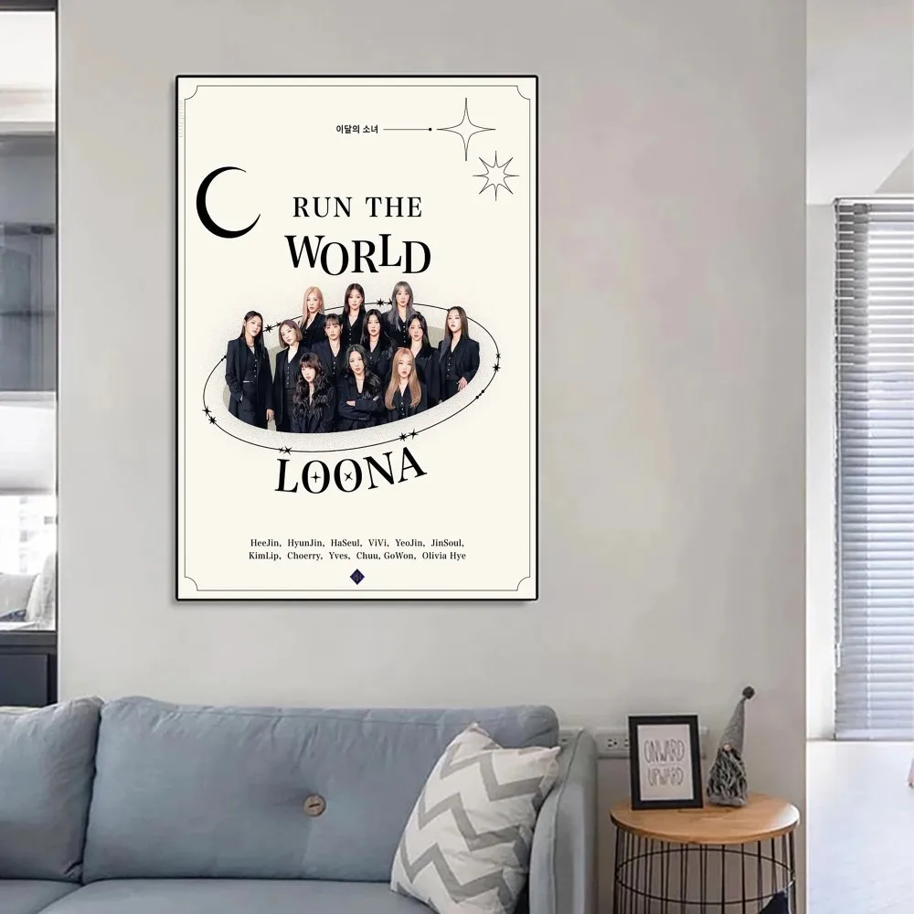 2022 latest Kpop Loona Poster No Framed Kraft Club Bar Paper Vintage Poster Wall Art Painting Bedroom Study Stickers