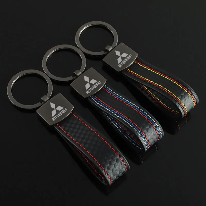המכונית keychain מארגנת מחזיק מפתחות עור טבעת מתנה למיצובישי asx outlancer pajero ליקוי חמה