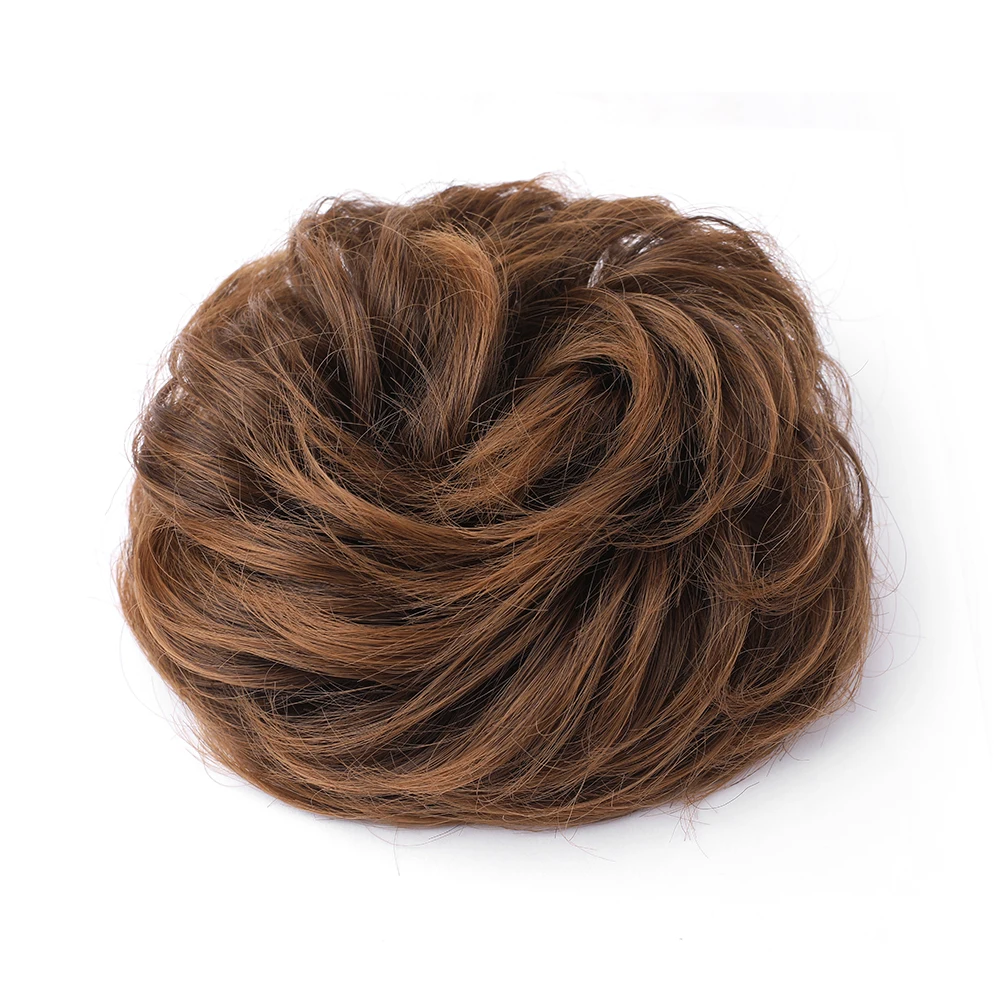 Großes, unordentliches Dutt-Haarteil, gewellt, lockig, Haargummis, synthetischer Chignon, Pferdeschwanz, Haarverlängerungen, gefälschter Chignon, Hochsteckfrisur-Haarteile für Frauen