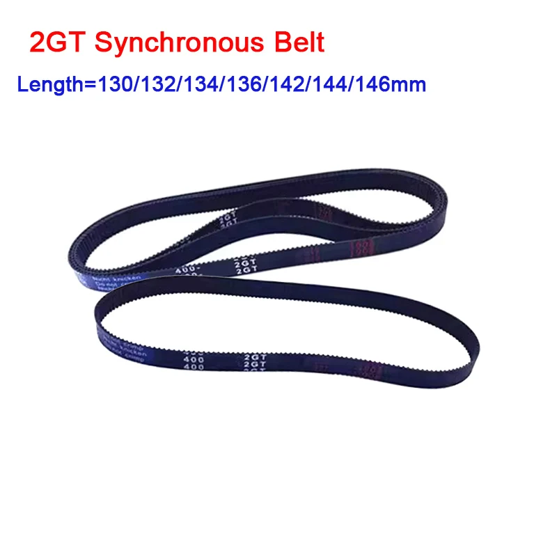 2Pcs 2GT Rubber Timing Belt W=4/6/10/15mm GT2 Closed-Loop Synchronous Belt Length=130/132/134/136/142/144/146mm