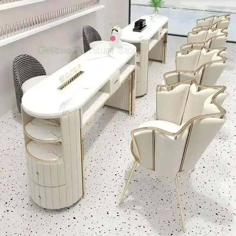 

Nordic Display Stores Cute Nail Tables Luxury Makeup Modern Nail Tables Salon Minimalist Craft Nageltisch Commercial Furniture
