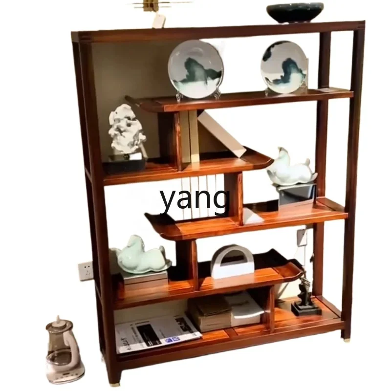 

Yjq new Chinese bogu frame solid wood tea rack display bookcase storage tea set living room ornament