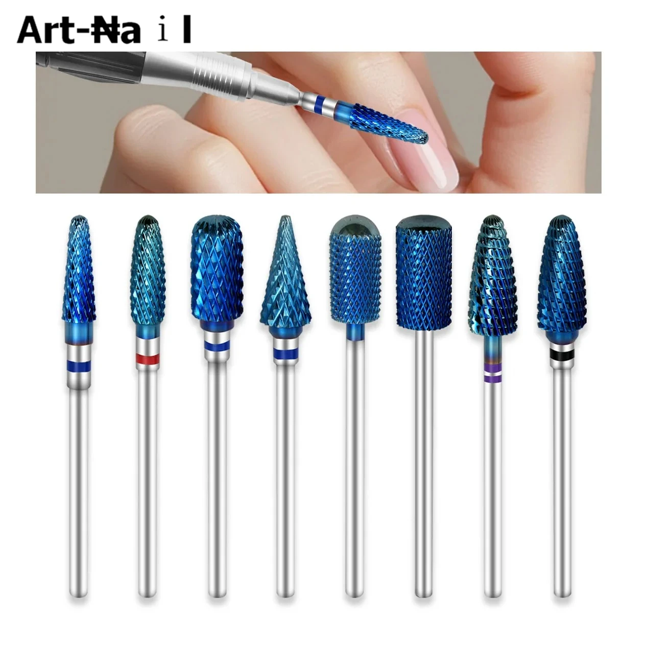 

1Pcs Conical Color Pro Tungsten Carbide Nail Drill Bits 3/32" Shank Milling Cutter for Manicure Nail Gel Polish Remover Files