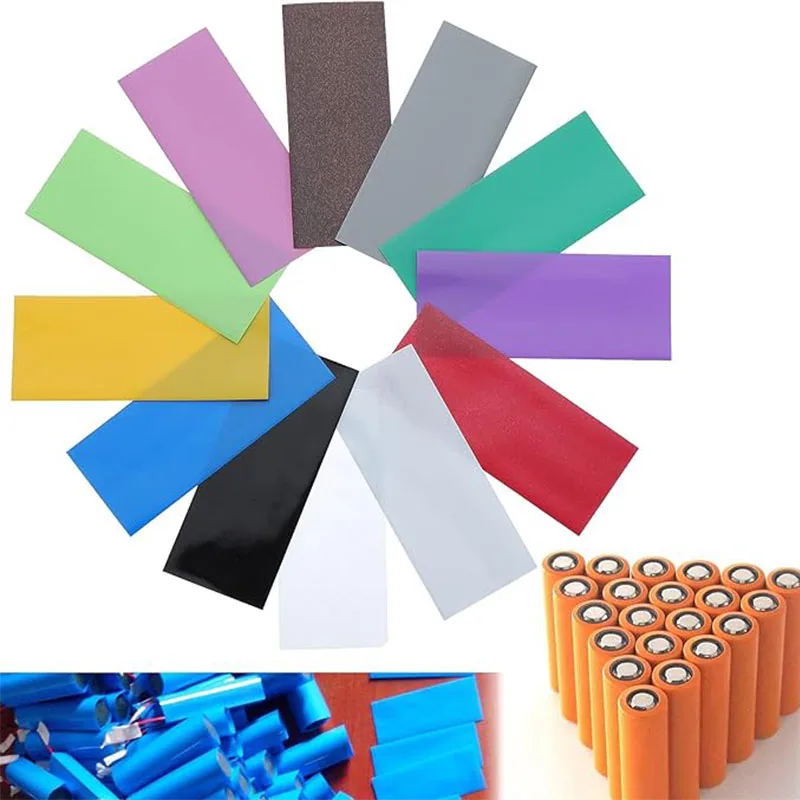 100pcs PVC Heat Shrink Tube 18650 Lipo Battery Wrap Precut Insulated Film Cover Lipo Battery Sleeve Casing