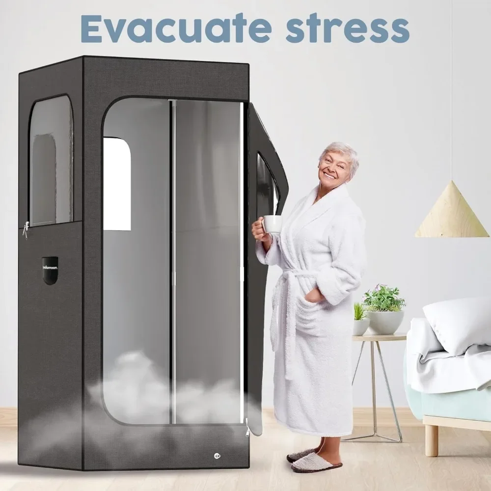 Sauna Room Dimensioni Sauna a vapore - Tenda per sauna interna Home Spa Rilassamento Aumenta la salute e il recupero 2.6L 1000W Sedia a vapore Telecomando