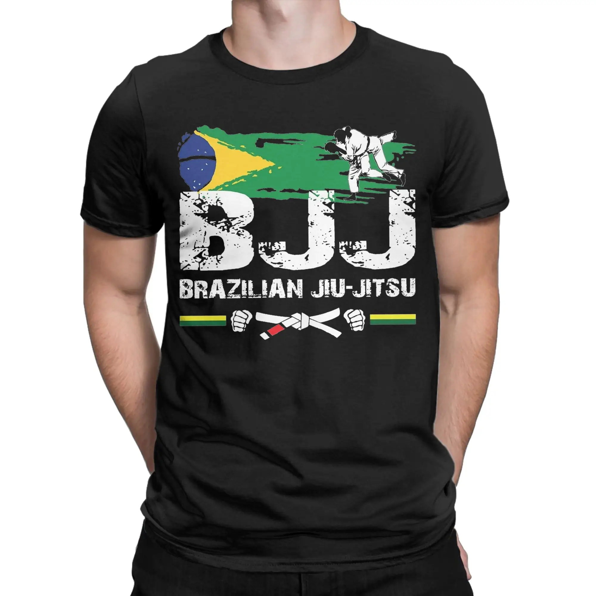 Priting Brazilian Jiu-Jitsu BJJ T Shirt Men Round Neck Short Sleeve Tops Shirts  Cotton Summer Tops Shirts