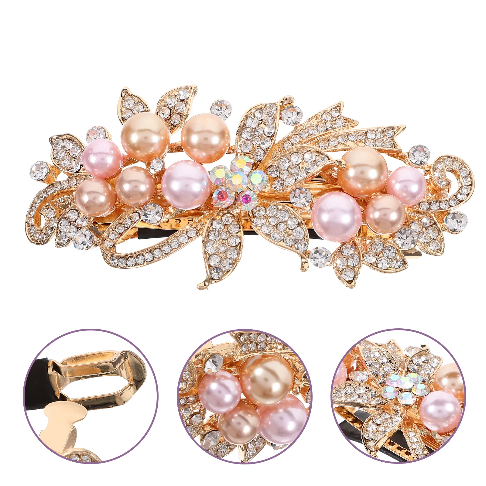 

Elegant Rhinestone Barrette Stylish Women Hair Clip Versatile Accessory for Different Hairstyles Jeweled Hair Clips