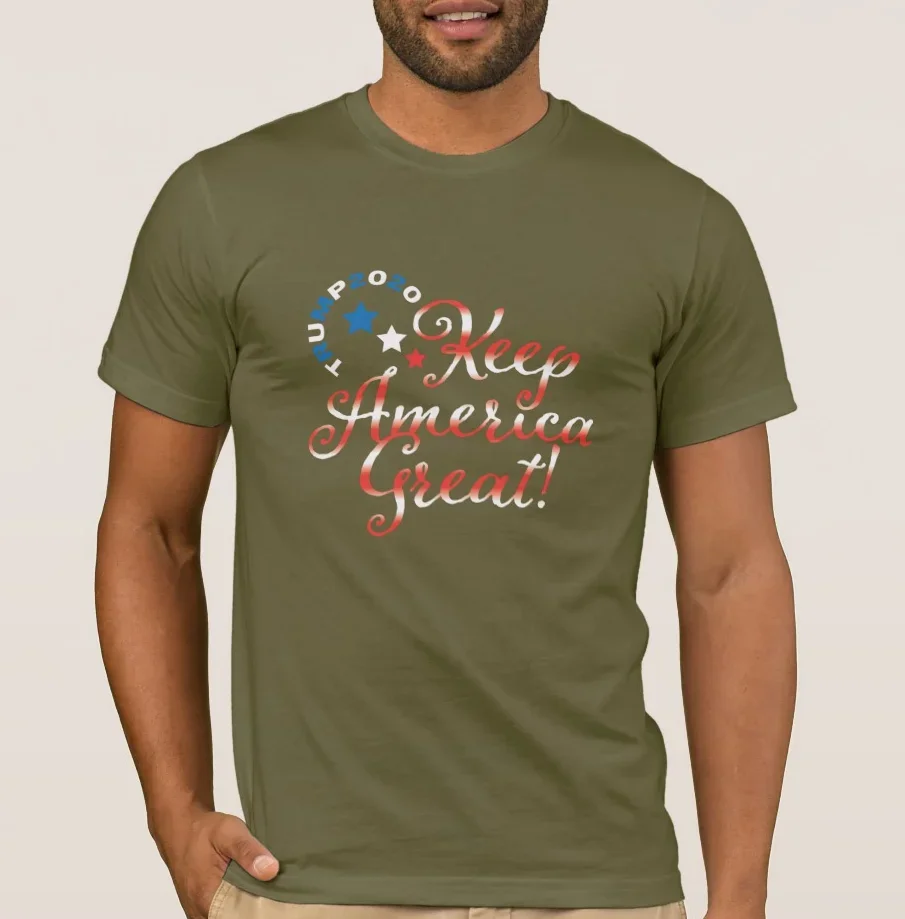 Keep America Great! Fashion Stars and Stripes Font T Shirt New 100% Cotton Short Sleeve O-Neck T-shirt Casual Mens Top