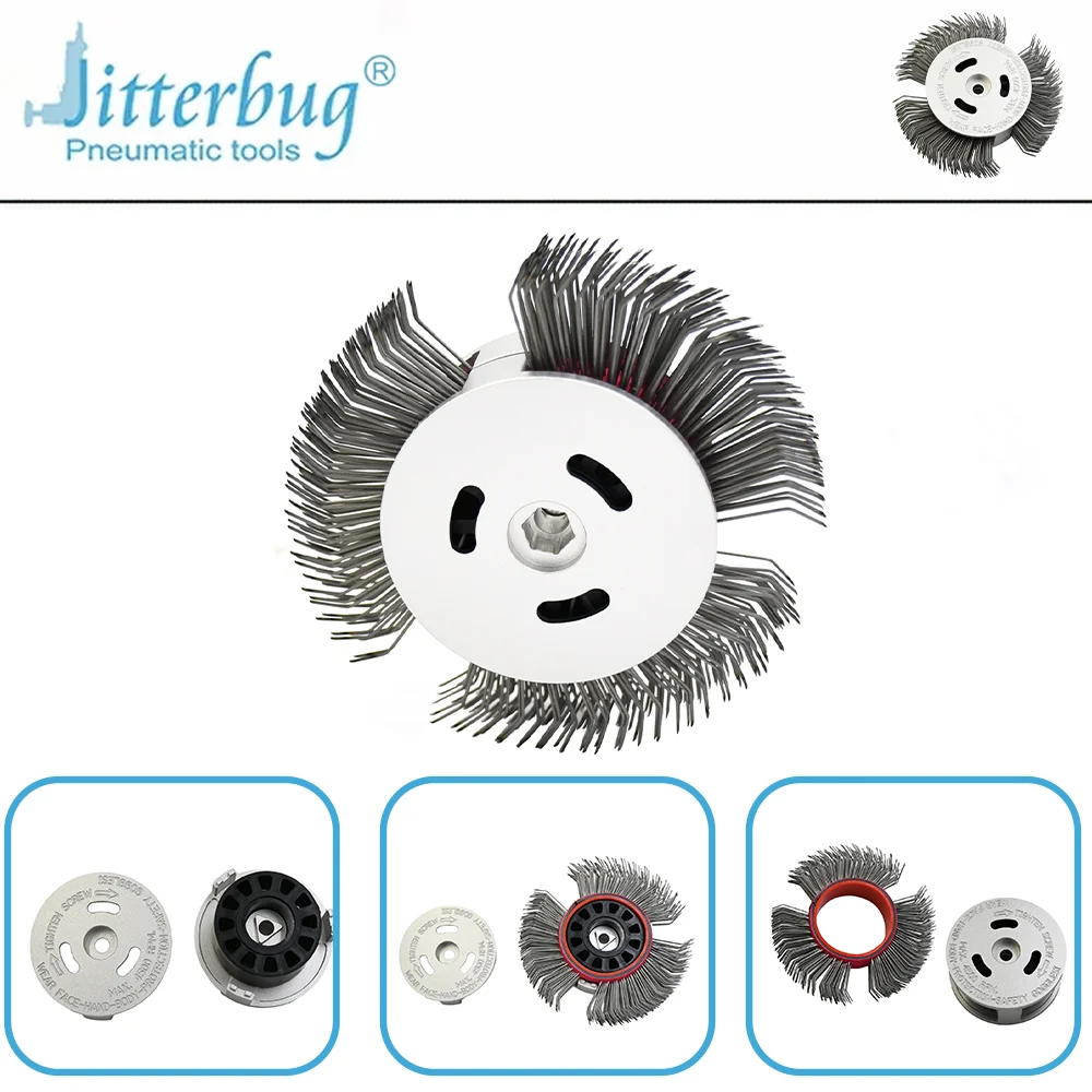 ベントチップワイヤーホイール-4インチ-102mm径-07mmワイヤー厚さ-3-4インチ-19mmアーバー-電動表面処理剥離除去用