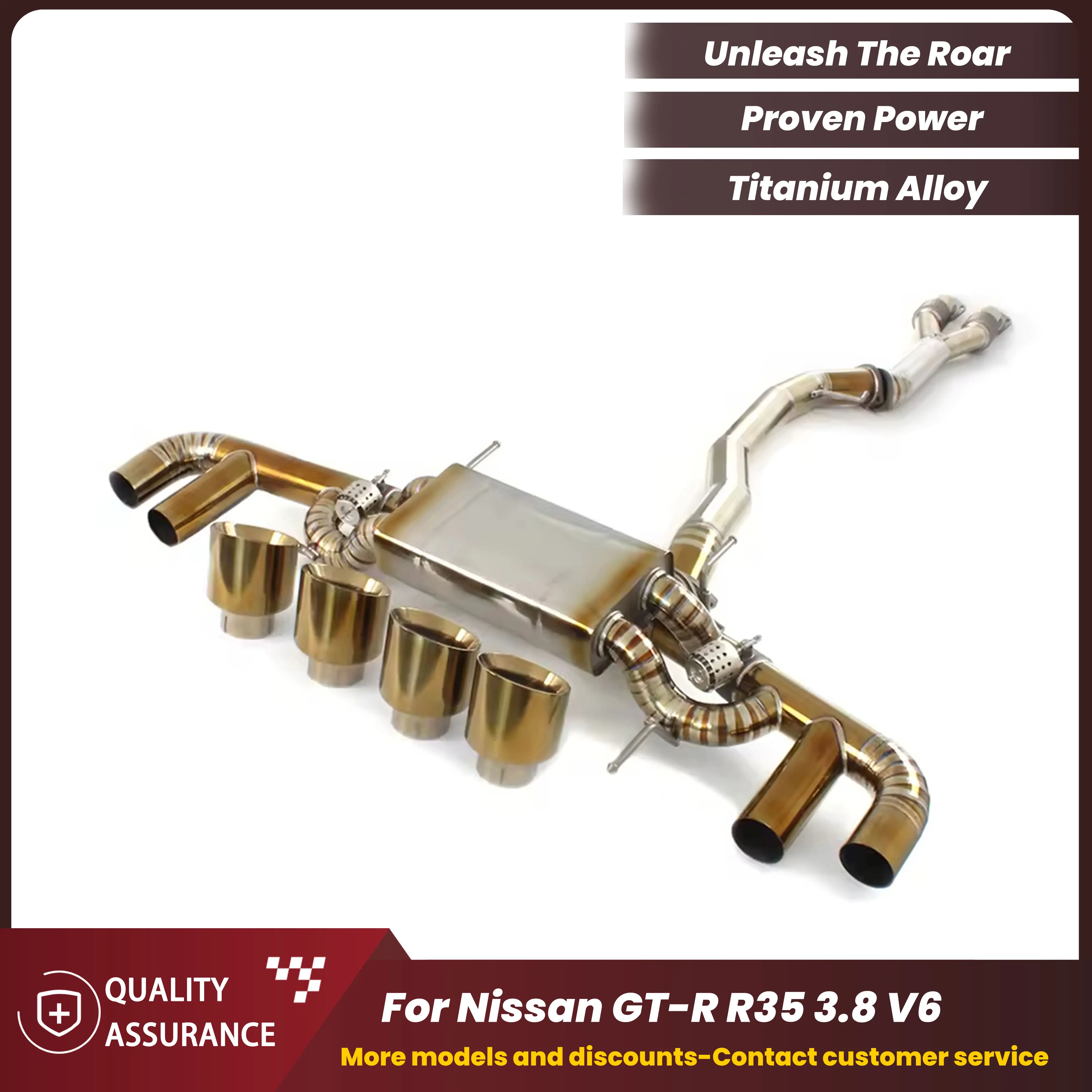 

Aggressive Supercar Sound Titanium Catback with Y-Pipe for Nissan GT-R R35 3.8T V6 ECCF Gold Edition