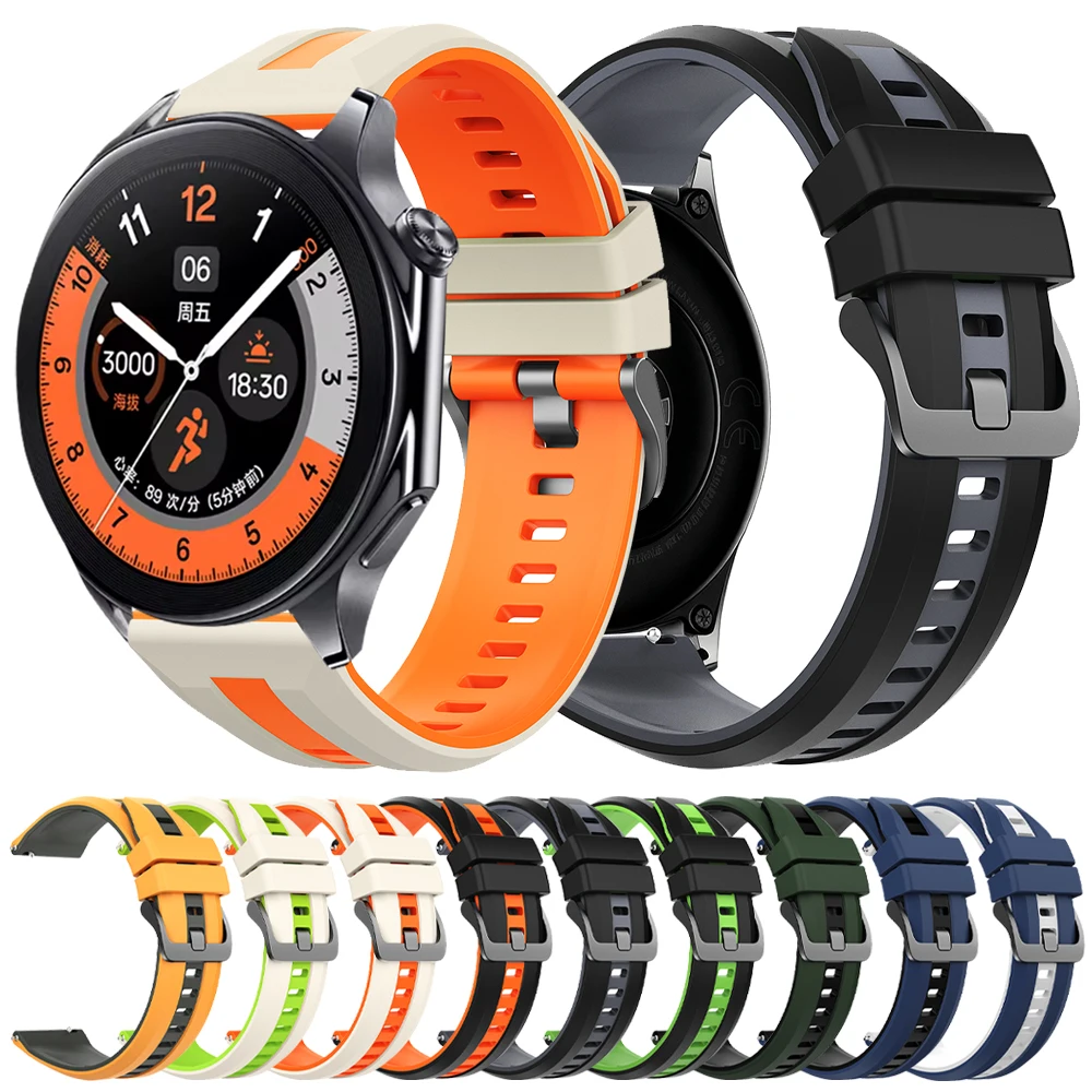 22mm Sports Strap For OnePlus Watch 3 2 2R 46mm OPPO Watch X 4 Pro Band Bracelet For Xiaomi Watch 2 Pro S4 S1 Silicone Wristband