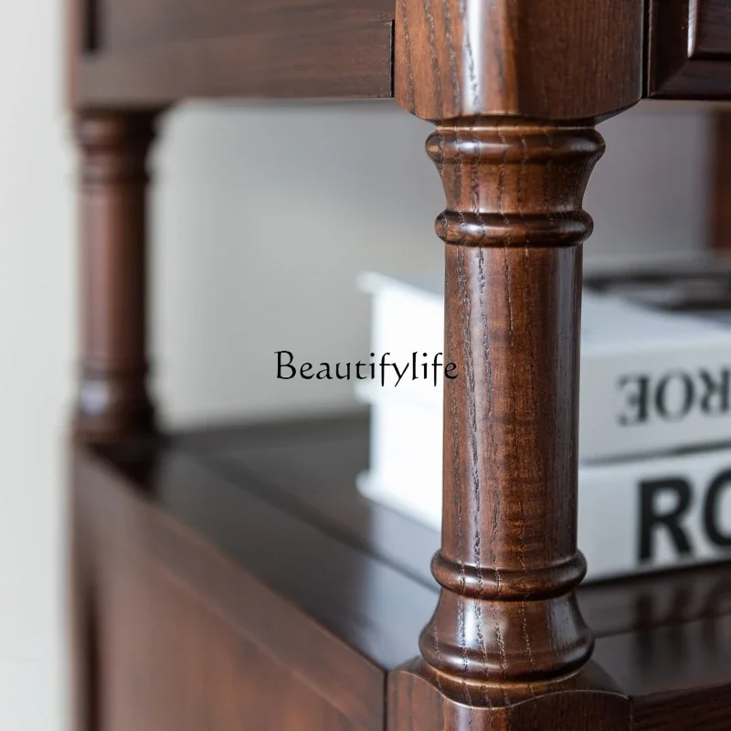 N خزانة ذات أدراج عمود روماني إيطالي خزانة خشبية صلبة أمريكية #4