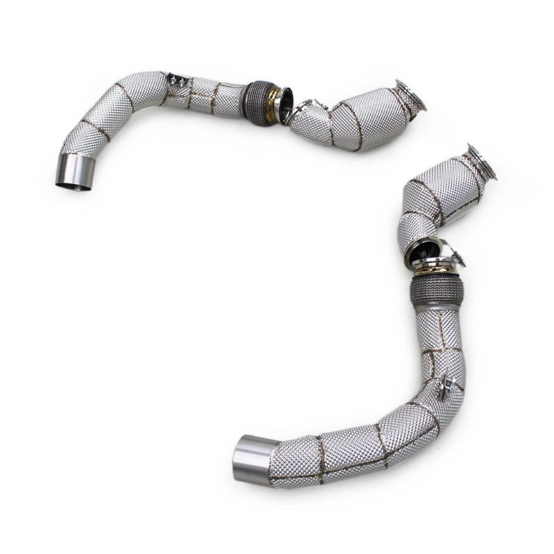 

Hot Sale OEM Stainless Steel Header With Heat Shield for M8 F91/F92/F93 4.4TT 2019-2024 Catted High Flow Downpipe