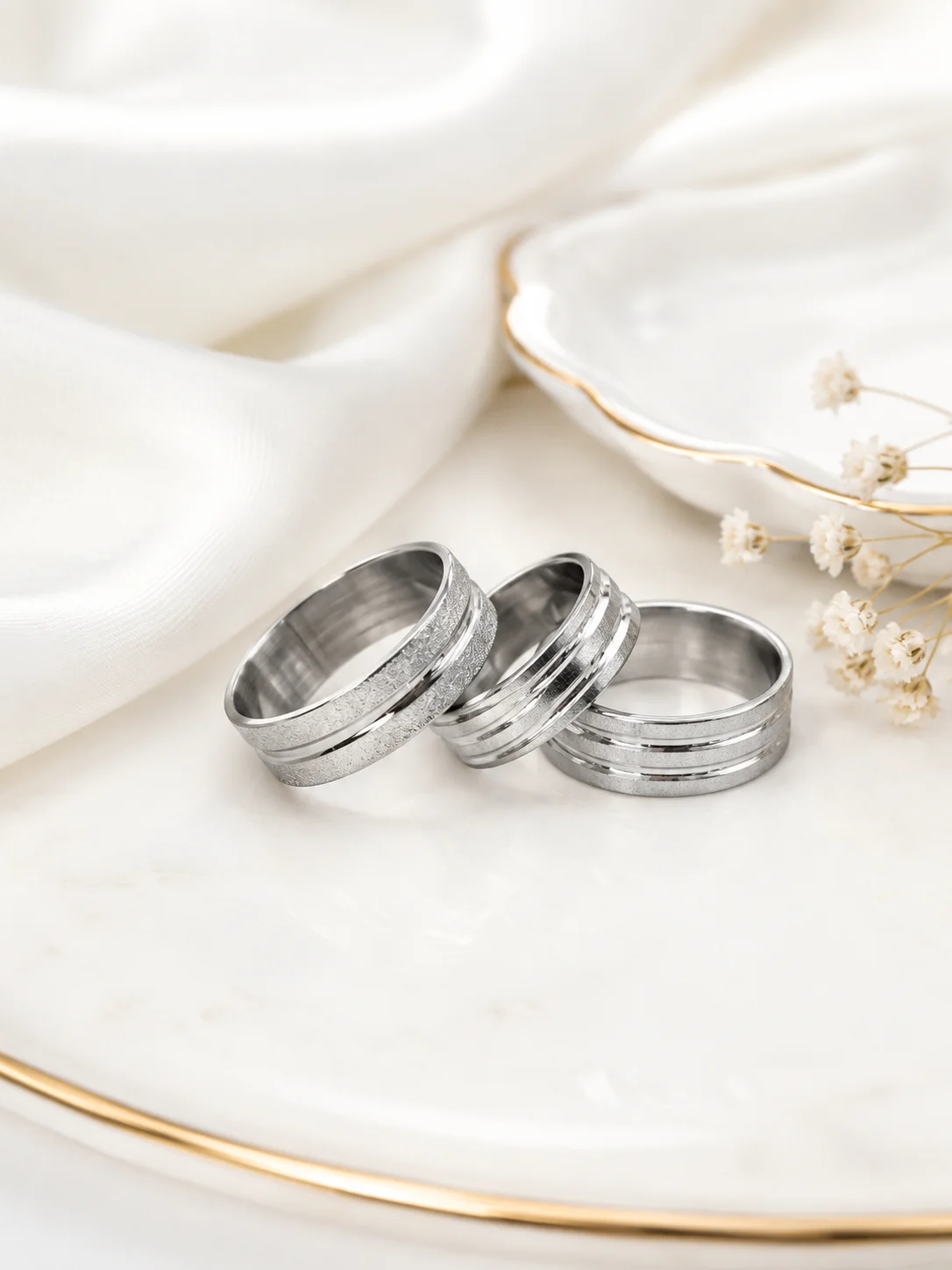 20Pcs Vintage Retro Style Stainless Steel Rings Set for Men And Women Fashion round Bulk Punk Wedding Band Wholesale PF087