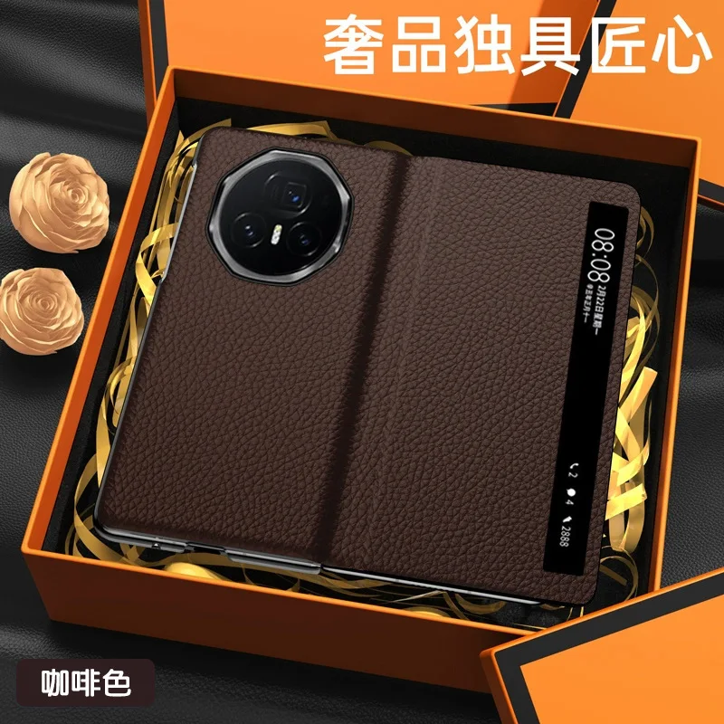 

Wobiloo Роскошный защитный чехол из натуральной кожи с умным окном для Honor V3 Vs3, коллекционная версия, раскладушка, складная сумка-чехол