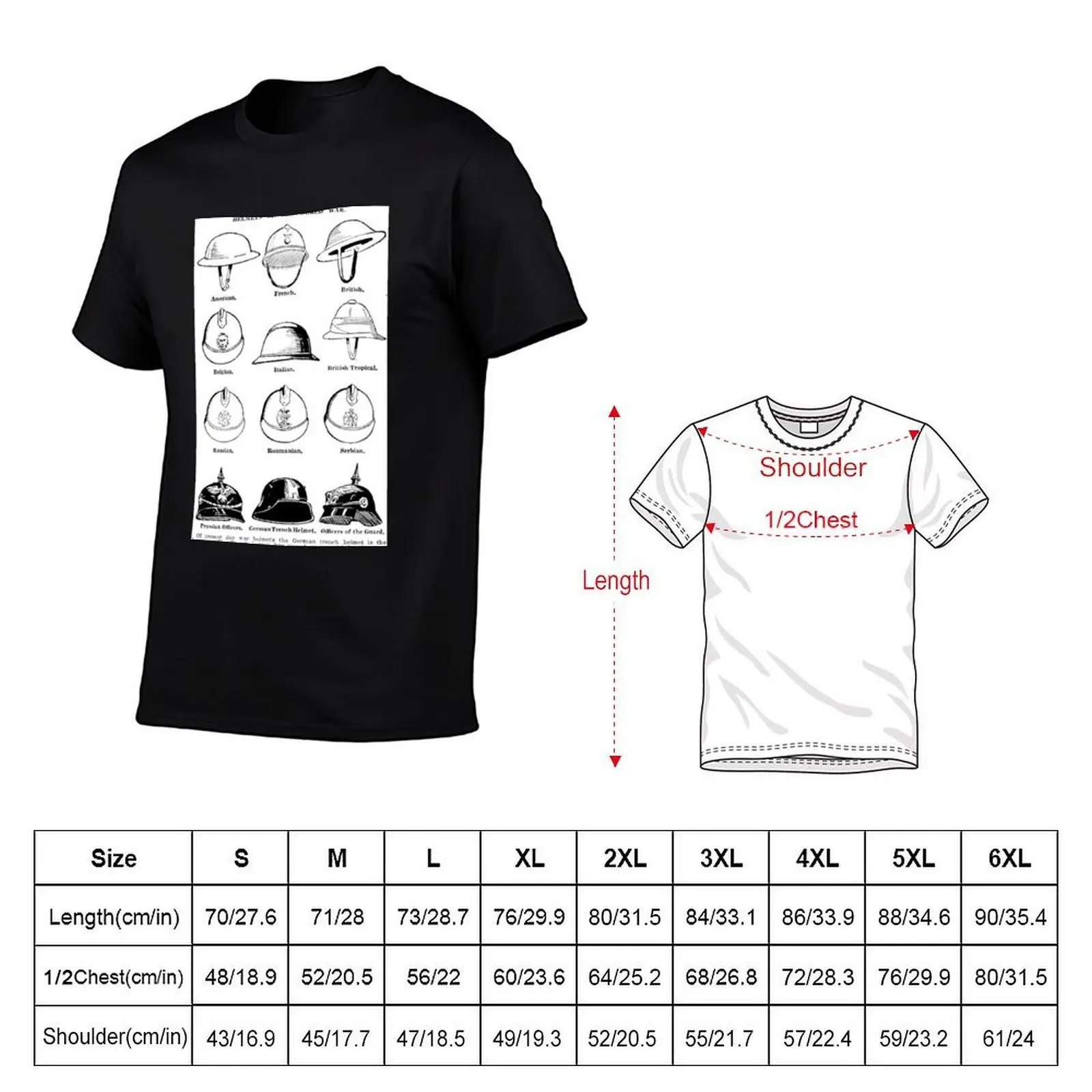 WWI Helmet Collage T-Shirt anime tshirt basketball graphic tees T-shirt men
