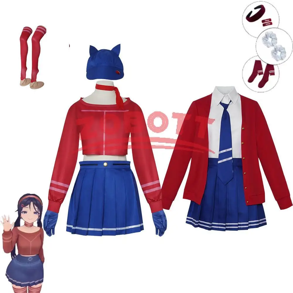 

Game MiSide Crazy Mita Cosplay Costume Full Set Wig Role Play Primary Yandere Mita Mira Cosplay Halloween Costume