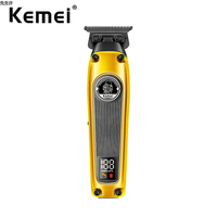 Kemei Professional Barber Cordless Hair Trimmer Brushless Motor Zero Gapped Edgers Clipper Electric Bald Finish Cutting Machine