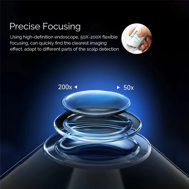 KEOL-Mini Haarzakjes Hoofdhuid Detector 50X-200X Wifi Zichtbare Huid En Haar Eetector Emitter Porie Vergrootglas Huid tester Analyzer